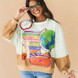 Multi School Books, Pencil Bag & Globe Sweatshirt | Queen Of Sparkles