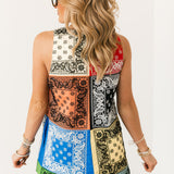 Multi Colorblock Tie Cotton Tank Romper | Queen Of Sparkles