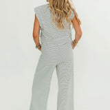 The Hallie Stripe Terry Pant
