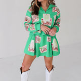 Green Letters To Santa Skort