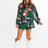 Dark Green Multi Bird Sweatshirt | Queen Of Sparkles