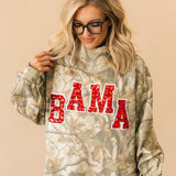 Licensed Bama Mockneck Camo Sweatshirt | Queen Of Sparkles