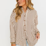 Margot Striped Top | Brown
