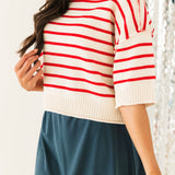Sweet Stripe Sweater | Red