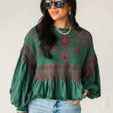 Holly Knit Top | Green Combo