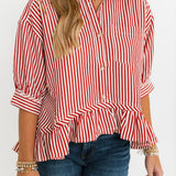 Camille Stripe Top | Brick