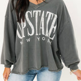 Venice V Neck Graphic | Washed Black Combo