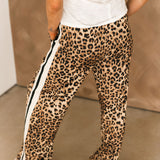 Leopard Straight Leg Pant | Athletic Stripe