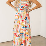 Island Escape Floral & Fruit Midi Dress