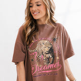 Dreamer World Tour Leopard Graphic Tee | Brown