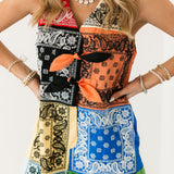 Multi Colorblock Tie Cotton Tank Romper | Queen Of Sparkles