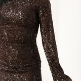 Made To Shine Mini Dress | Espresso