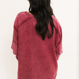 Chandler Waffle Knit Top | Cranberry