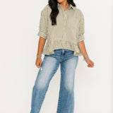 Camille Stripe Top | Olive