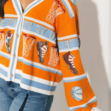 Licensed Tenn Striped Basketball Rhinestone Icon Cardigan | Queen Of Sparkles