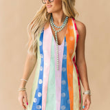 Multi Stripe Clear Sequin Polka Dot Tank Dress | Queen Of Sparkles