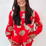 Red Fuzzy Christmas Cookie Sweatshirt