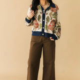Navy Trim Turkey, Leaf & Acorn Button Up Cardigan | Queen Of Sparkles