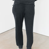 Waffle Knit Joggers | Washed Black