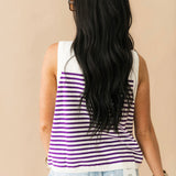 Licensed LSU Mascot Striped Knit Tank | Queen Of Sparkles