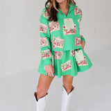 Green Letters To Santa Skort