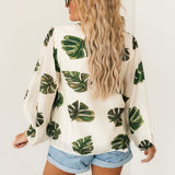 Palm Vista Long Sleeve Top | Cream