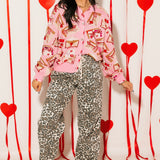 Wild About You Denim Pant | Brown Leopard