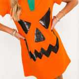 Orange Pumpkin Collar Dress