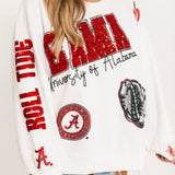 Licensed Alabama Big Icons Scattered All Over Sweatshirt | Queen Of Sparkles