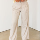 Simply Stated Pant | Pinstripe Beige