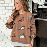 Brown Scattered Duck Sweatshirt