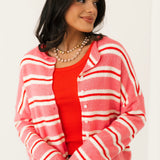 Piper Cardigan | Rose Stripe