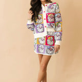 Pastel Colorblock Santa Button Up Cardigan | Queen Of Sparkles
