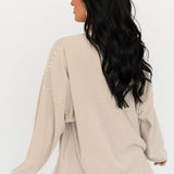 Dani Stripe Pullover Top | Beige