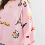 Light Pink Paris Icon Sweatshirt | Queen Of Sparkles