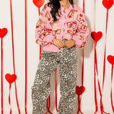 Wild About You Denim Pant | Brown Leopard