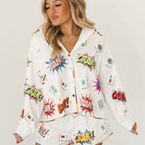 White Mahjong Icon Rainbow Trim Short | Queen Of Sparkles