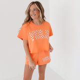 Orange Sequin 'VOLS' Word Shorts | Queen Of Sparkles