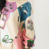 Multi Diamond Print Golf Icon Sweatshirt | Queen Of Sparkles