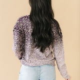 Seasonal Shift Sweater | Grape Leopard