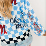 Licensed Ole Miss Checkered Team Icons Cardigan | Queen Of Sparkles