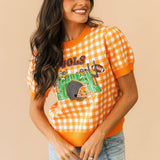 Licensed Tennessee Gingham Field, Players & Helmet Short Sleeve Sweater | Queen Of Sparkles