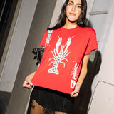 Red Crawfish Card Tee