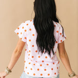 Pink & Orange Polka Dot QOS Card Logo Tee | Queen Of Sparkles