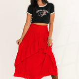 Love Somebody Hi Low Skirt | Red