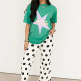 Polka Dot Wide Leg Jeans
