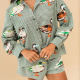 Black & White Gingham Duck Button Up Top | Queen Of Sparkles