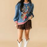 Blue Ornament Reindeer Sweatshirt | Queen Of Sparkles X Lexi Jade's