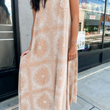 Island Time Paisley Maxi Dress | Camel