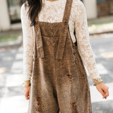 Untamed Chic Overalls | Brown Leopard